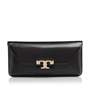 NWT Tory Burch Gigi Patent Leather Clutch Black New With Tags